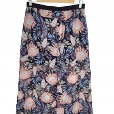 H&M muślinowa spódnica  midi wzór kwiaty 42 XL