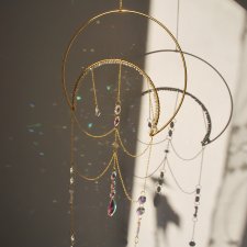 Lunula łapacz słońca z kryształkami | Dekoracja do okna