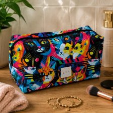 Kosmetyczka damska koty duża kosmetyczka podróżna wodoodporna saszetka etui organizer kotki