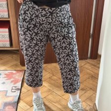 Wzorzyste leginsy spodnie 3/4 Lands' End czarno-szare XXL / 44 / 16