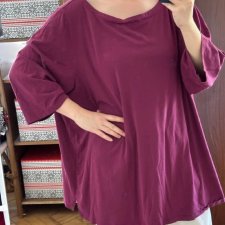 Bordowa bluzka Woman Within oversize plus size 100% bawełna 9XL / 58 / 30 Woman Within
