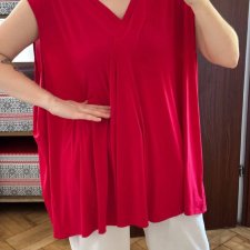 Czerwona bluzka bez rękawów Lane Bryant 9XL / 58 / 30 wrap oversize plus size