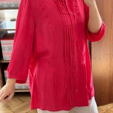 Samoon Gerry Weber koszula malinowa fuksja plisy elegancka 4XL / 48 / 20