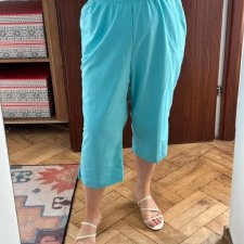 Alfred Dunner 2X turkusowe rybaczki capri elastyczny pas lekka dzianina plus size 5XL / 50 / 22