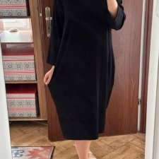 Chico’s Travelers czarna sukienka midi jersey oversize 4XL / 48 / 20