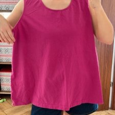 Essentials Fuksjowy top bez rękawów basic wygodny plus size 8XL / 56 / 28
