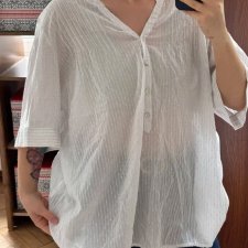 Avenue Biała półprzezroczysta bluzka 5XL / 50 / 22