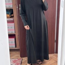 Czarna maxi sukienka z długim rękawem oversize Shein Curve plus size 4XL / 48 / 20