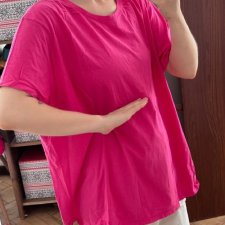 Neonowa różowa koszulka damska Imnyc Plus Size 100% bawełna oversize 8XL / 56 / 28