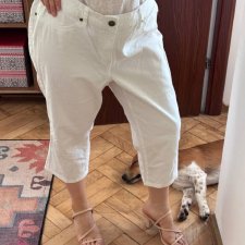 Białe spodnie 3/4 capri Simply Emma Plus Size 20W bawełniane XXXL / 46 / 18