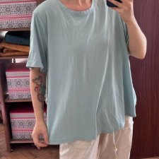 Miętowa bluzka SKY 4X (28W-30W) oversize basic V-neck Plus Size 8XL / 56 / 28