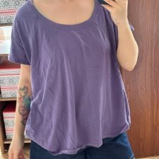 Lawendowa oversize bluzka Avenue 8XL okrągły dekolt miękka bawełna 8XL / 56 / 28