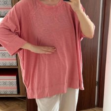 Pudroworóżowa oversize bluzka Terra & Sky 9XL 3/4 raglan rękaw 9XL / 58 / 30