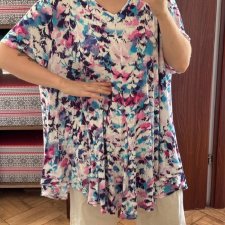Kolorowa bluzka tunika Roaman's (30/32) dluga plus size luzna 9XL / 58 / 30