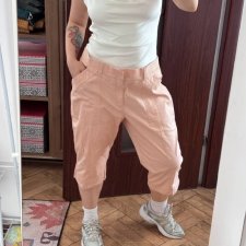 Lee spodnie capri 18W Plus Size pudrowy róż Relaxed Fit USA bawełna XXXL / 46 / 18