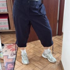 Avenue spodnie rybaczki Plus Size granatowe bawełniane regulowane nogawki USA 6XL / 52 / 24