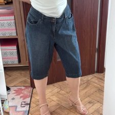 ANA Jeans rybaczki jeansowe Plus Size ciemny denim elastyczne 5XL / 50 / 22