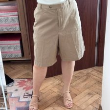 Lands’ End szorty bawełniane damskie Plus Size, beżowe klasyczne bermudy 5XL / 50 / 22