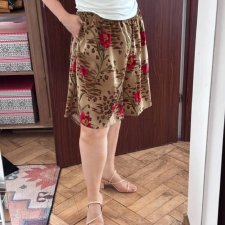 Susan Graver Style szorty damskie Plus Size, wzór animal + kwiaty, USA XXXL / 46 / 18