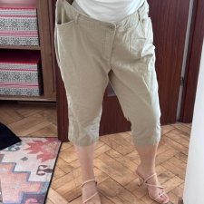 St. John's Bay capri szorty bawełniane damskie Plus Size, beżowe klasyczne, USA 4XL / 48 / 20