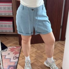 Szorty sonoma Plus Size błękitne bawełniane luźny fason wysoki stan lato Sonoma 6XL / 52 / 24