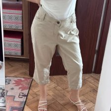 Liz Claiborne Sara Crop spodnie rybaczki bawełniane damskie Plus Size, beżowe 5XL / 50 / 22