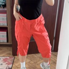 Cato Woman cargo rybaczki bawełniane damskie Plus Size, czerwone XXL / 44 / 16