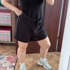 Terra & Sky szorty szerokie damskie Plus Size, czarne basic 5XL / 50 / 22