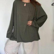 Oliwkowa bluzka oversize długi rękaw D&Co. Plus Size 9XL / 58 / 30