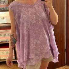 Lawendowa szyfonowa tunika paisley • Lane Bryant • EU 62–66 • 8XL–10XL