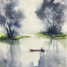 Medytacyjny relaks. Akwarela 21*30 cm