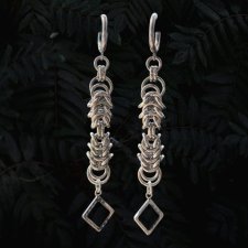 "Midnight Square Chainmaille Earrings"