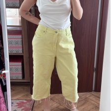 Modne jeansy Old Navy wide leg żółte | wysoki stan | r. XXL / 46 / 18