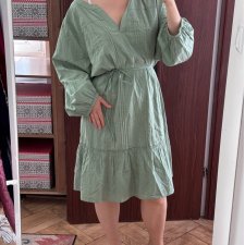 Lane Bryant Sukienka bawełniana Sage Green | 100% bawełna | NOWA z metką | 4XL / 56 / 26-28