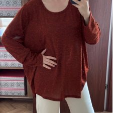 Gloria faded  Bluzka Oversize Bordowa 4XL–5XL / 56–58 / 26–28