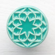 Ceramiczna gałka do mebli miętowo-turkusowa, wz.01