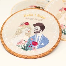 Ślubna, indywidualna dedykacja, haft w oprawie vintage