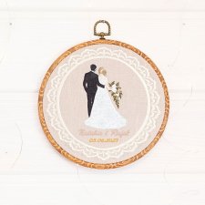 Ślubna, indywidualna dedykacja, haft w oprawie vintage