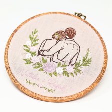 Ślubna, indywidualna dedykacja, haft w oprawie vintage