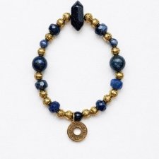 Granatowa Harmonia | Bransoletka z Lapisu Lazuli, Sodalitu i Nocy Kairu | Mandala | Unikat Handmade