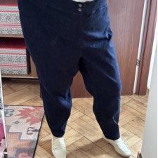 Ciemnoniebieskie spodnie Terra & Sky 5X (32-34W) Plus Size wysokie