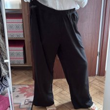 Czarne spodnie Woman Within 30W Plus Size szerokie nogawki
