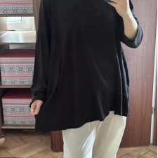 Czarna bluzka J.Jill Plus Size z długim rękawem