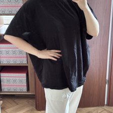 Czarna bluzka 100% bawełna Plus Size oversize kliegou Rozmiar 8XL / 56 / 28