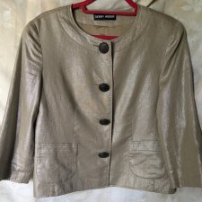 100 % Len GERRY  WEBER - efektowny elegancki żakiet narzutka lniana