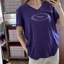 Fioletowa bluzka z dekoltem V Plus Size 4XL, bawełniana