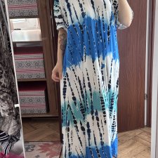 sukienka maxi Plus Size 7-8XL, tie-dye Top Vintage Rozmiar 8XL / 56 / 28