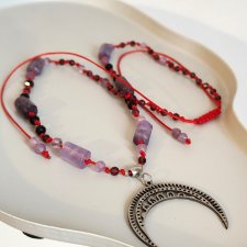 Naszyjnik amulet supełkowany z kamieni "Baba Jaga"