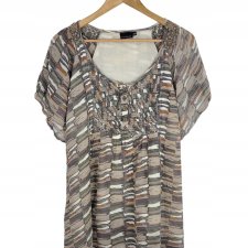 ZOULMATE bluzka tunika plus size wzór luźna 44 XXL