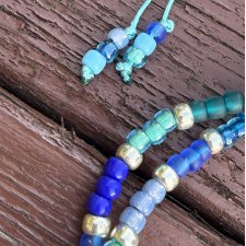 SUMMER VIBE * W MORSKOŚCIACH * BOHO * koraliki * ETNO * folk * AQUA letni naszyjnik